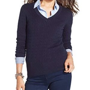 NWT Tommy Hilfiger Navy blue cable knit sweater